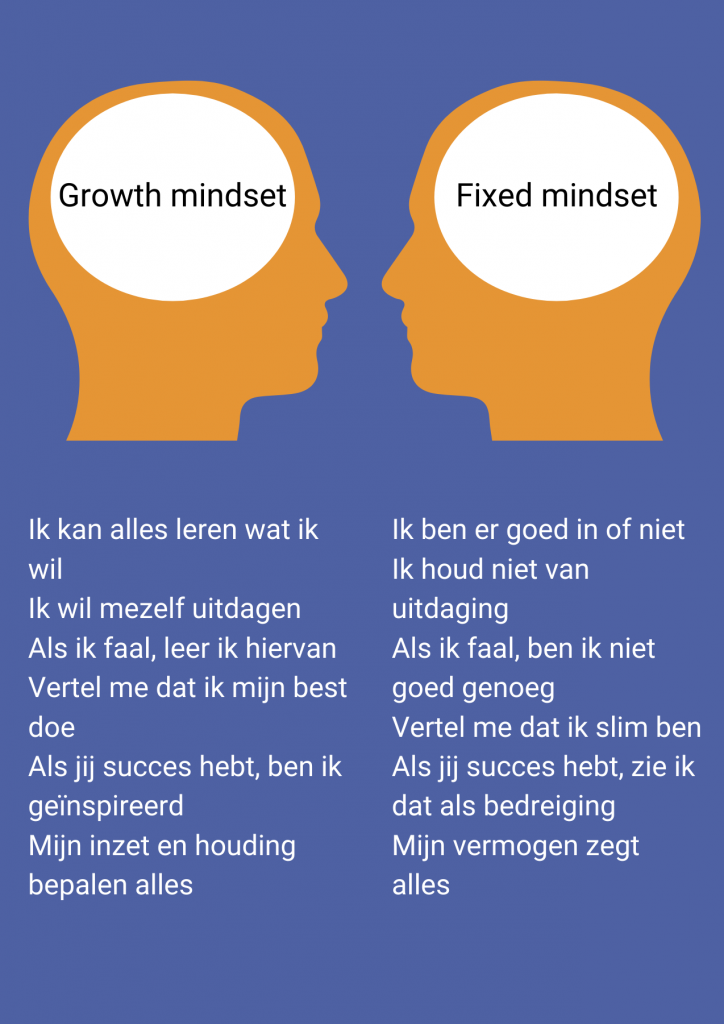 fixed growth mindset ontwikkeling 